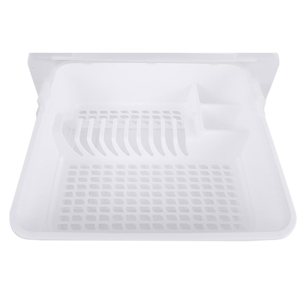 ชั้นคว่ำจานพลาสติกมีฝาครอบ JCJ 2408 สีขาว