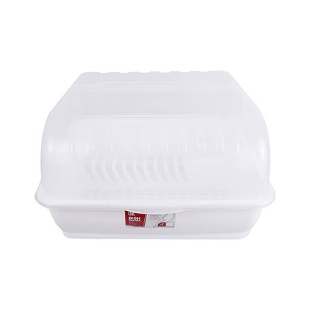 ชั้นคว่ำจานพลาสติกมีฝาครอบ JCJ 2408 สีขาว