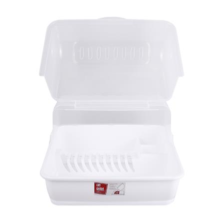 ชั้นคว่ำจานพลาสติกมีฝาครอบ JCJ 2408 สีขาว_2