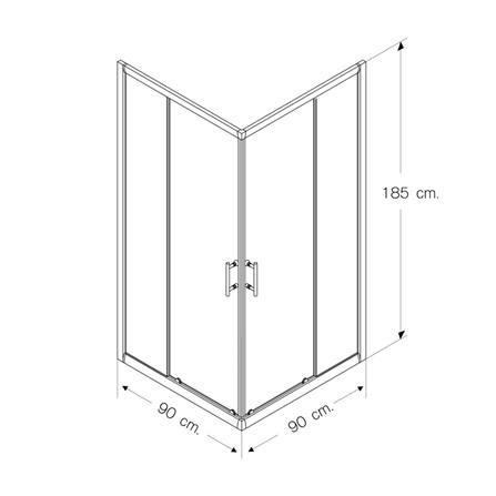 ฉากกั้นอาบน้ำ I-SPA BD-SQU001GCR 90x90 ซม._2