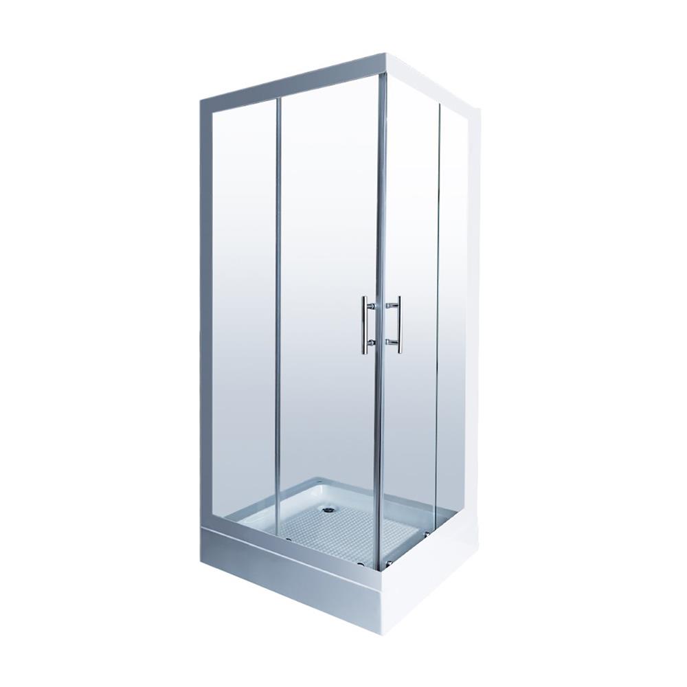 ฉากกั้นอาบน้ำ BATHROOM DESIGN BD-SQU001GWH 90x90 ซม.