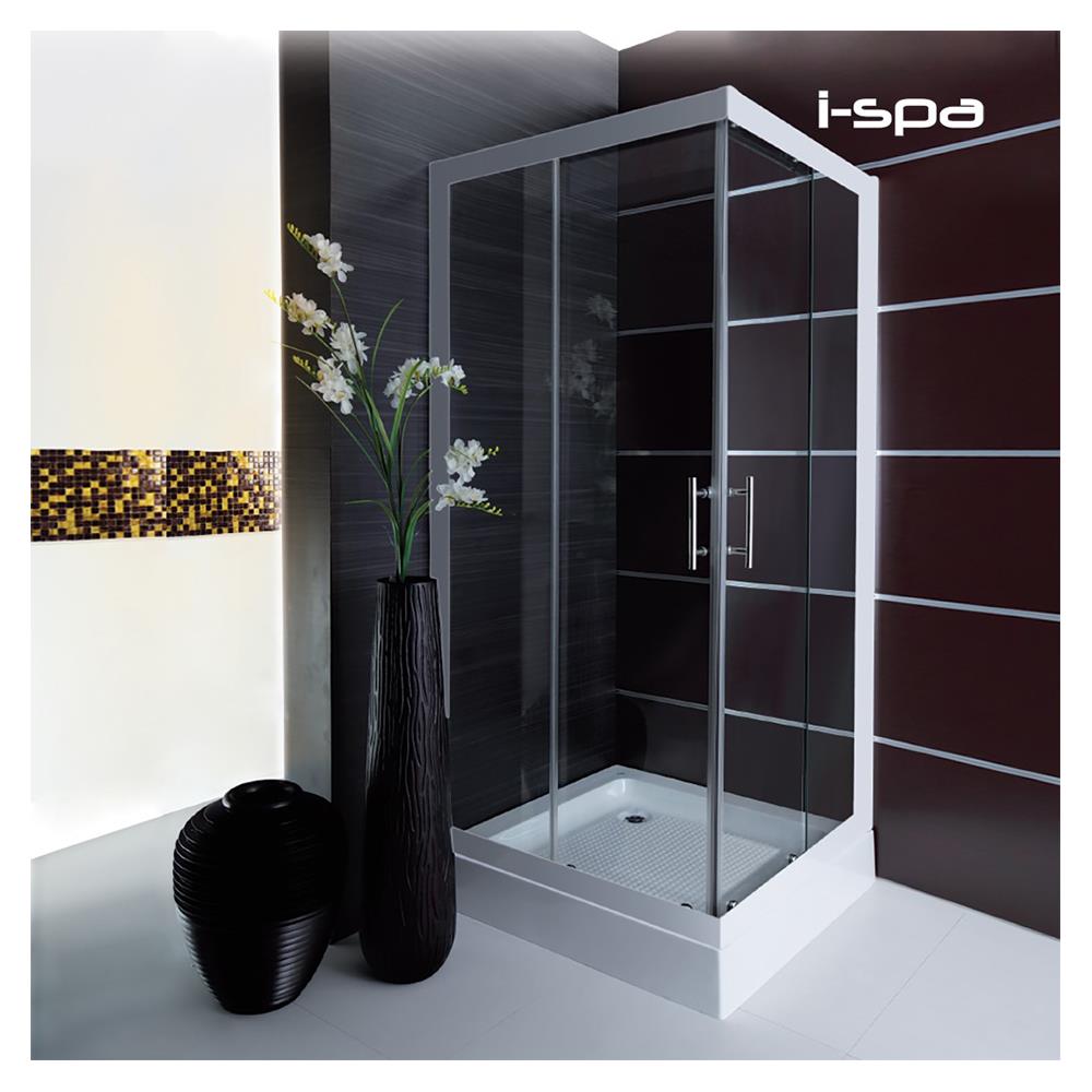 ฉากกั้นอาบน้ำ BATHROOM DESIGN BD-SQU001GWH 90x90 ซม.