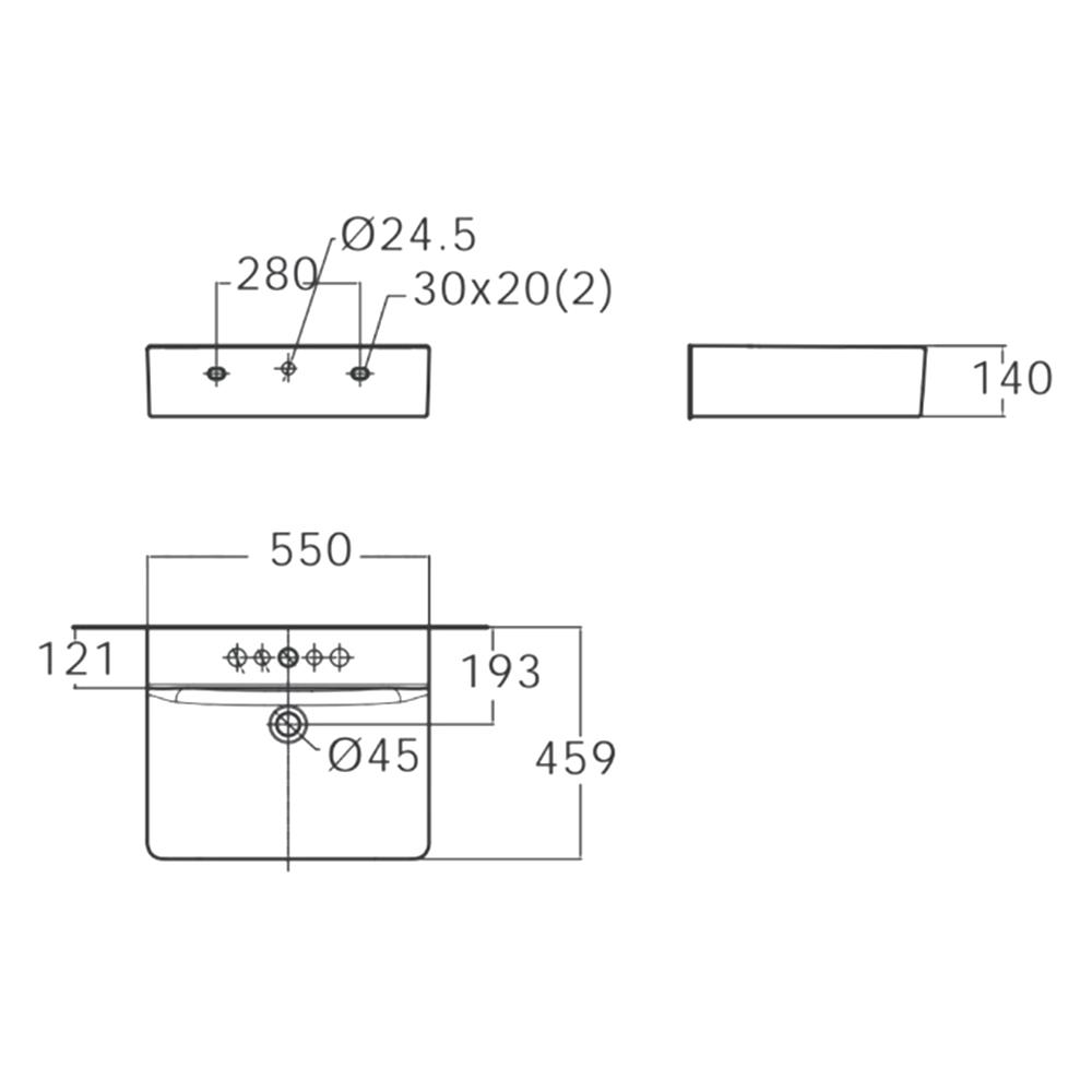 อ่างล้างหน้าแขวน AMERICAN STANDARD TF-0550 สีขาว