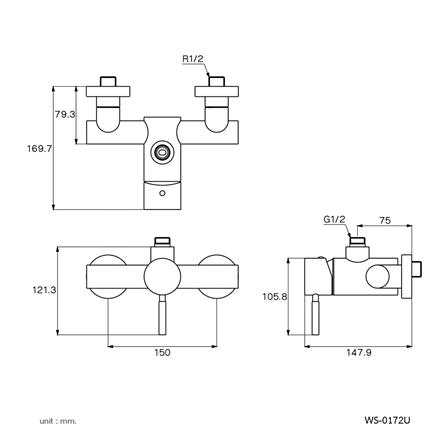 ก๊อกผสมยืนอาบ WS WS-0172U_1