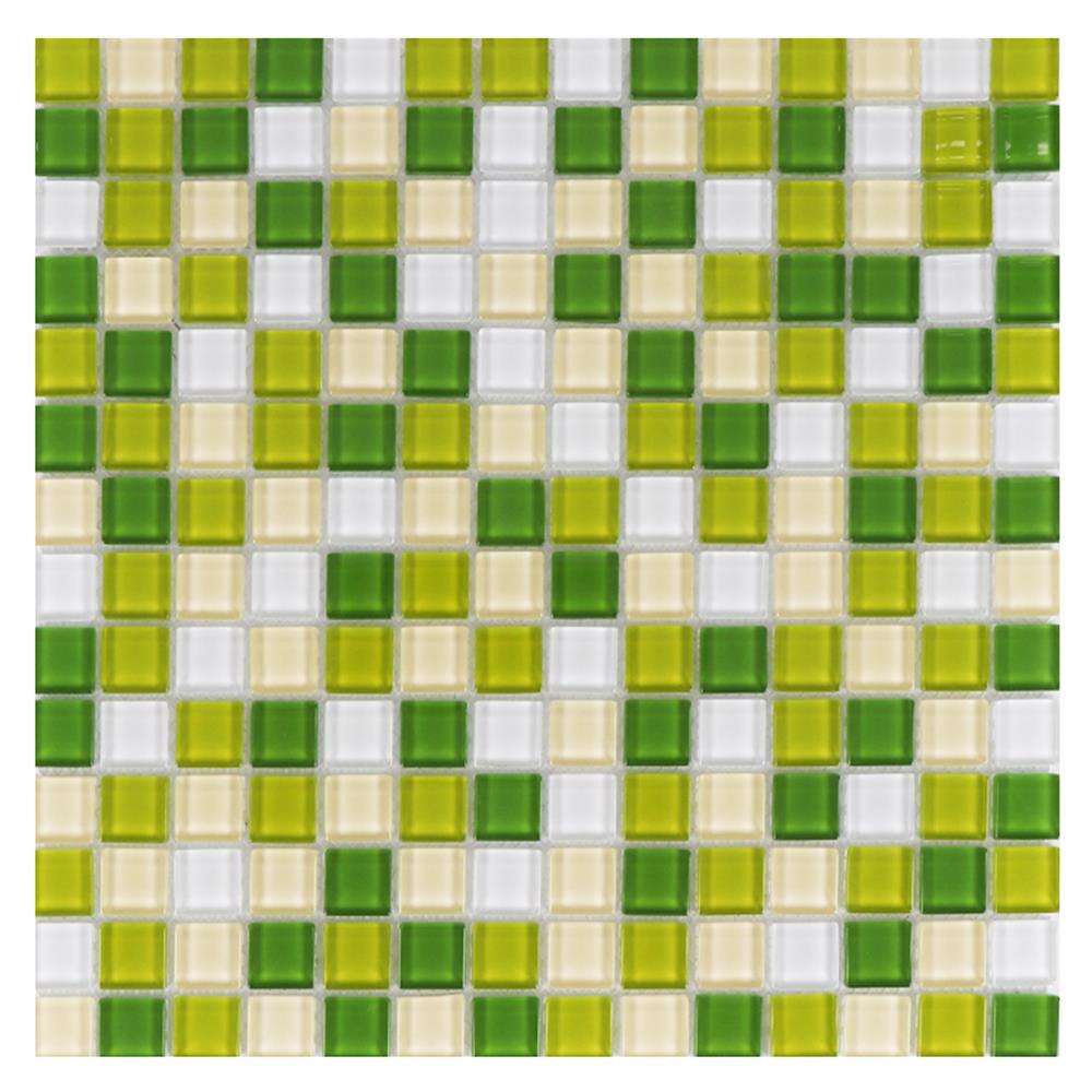 โมเสคแก้ว 30x30x0.40 ซม. TARA คละลายกรีนเลมอน