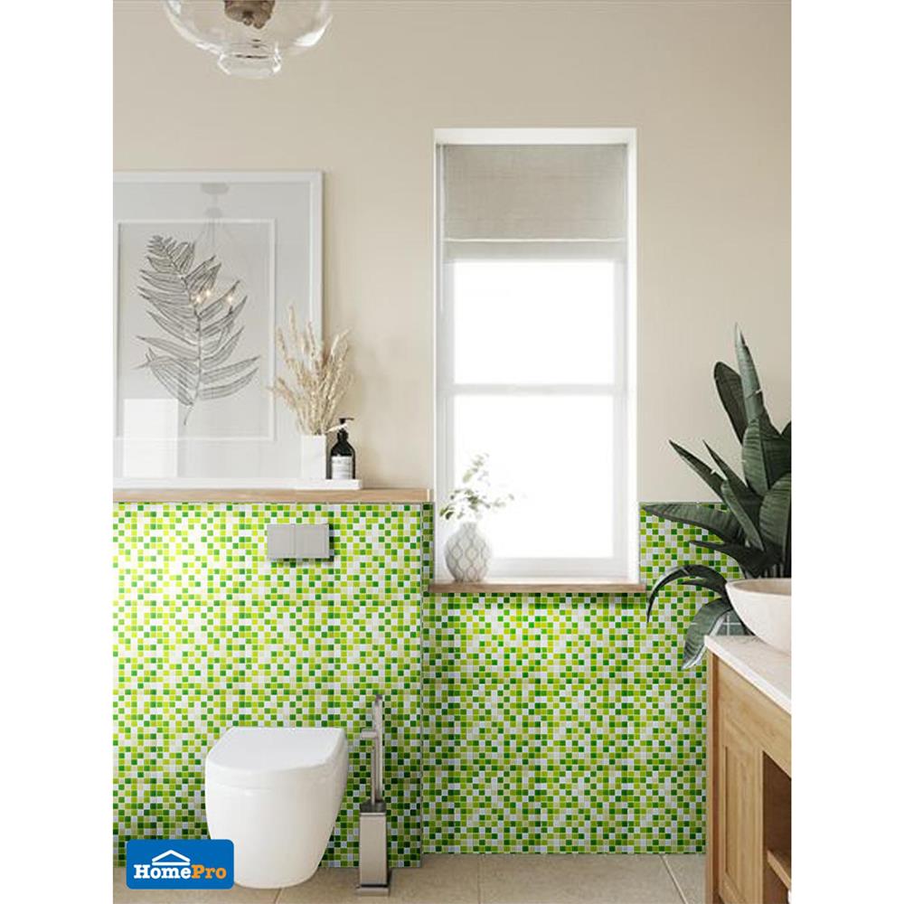 โมเสคแก้ว 30x30x0.40 ซม. TARA คละลายกรีนเลมอน