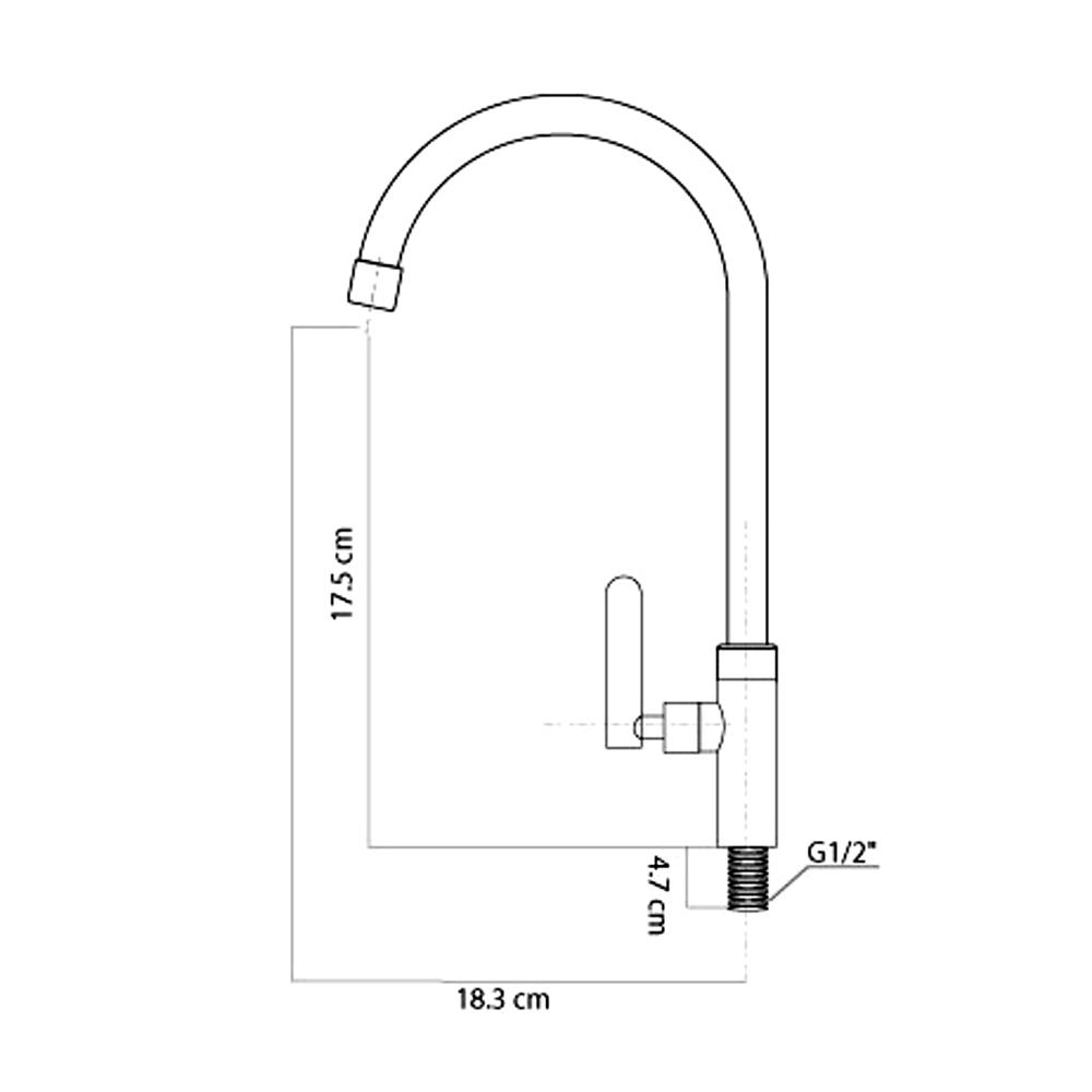 ก๊อกซิงค์เดี่ยวเคาน์เตอร์ LUZERN LN-1105 สีโครม