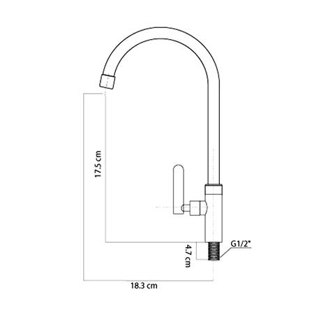 ก๊อกซิงค์เดี่ยวเคาน์เตอร์ LUZERN LN-1105 สีโครม_1