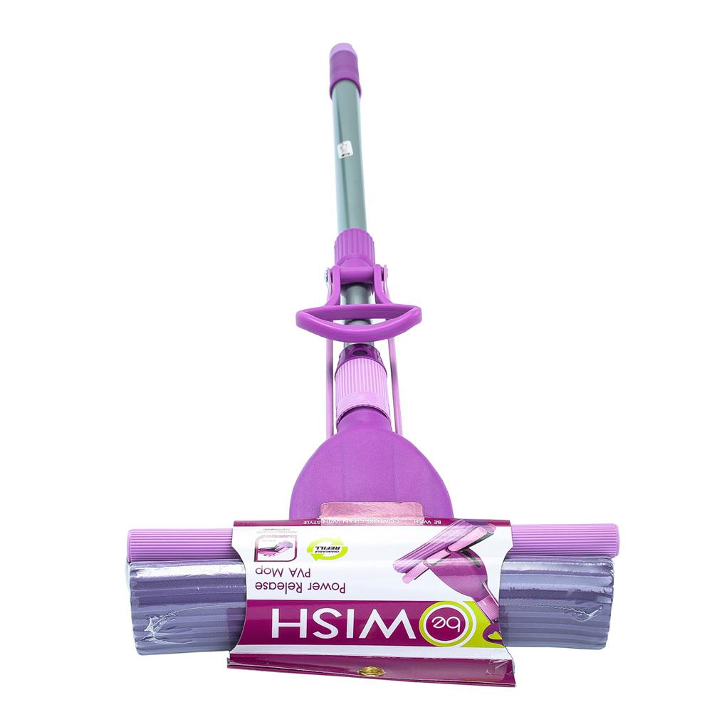 ไม้ม็อบฟองน้ำ PVA BE WISH เพาเวอร์ รีรีส 11 นิ้ว สีม่วง