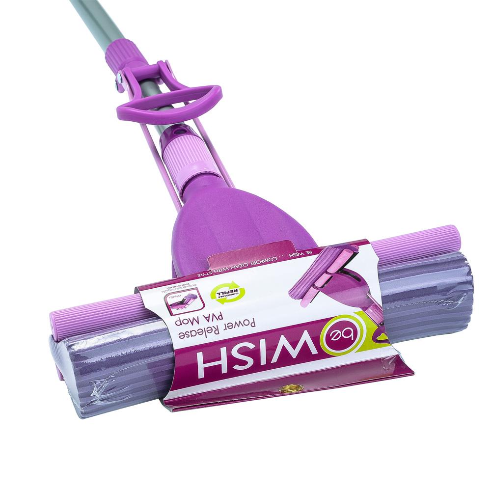 ไม้ม็อบฟองน้ำ PVA BE WISH เพาเวอร์ รีรีส 11 นิ้ว สีม่วง