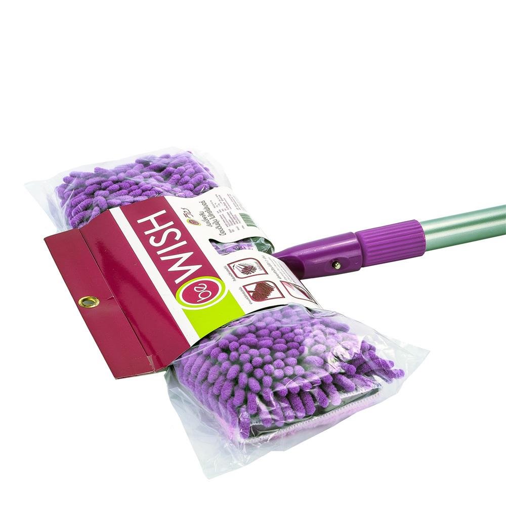ไม้ม็อบไมโครไฟเบอร์ดันฝุ่น BE WISH DOUBLE CLEAN 15 นิ้ว สีม่วง