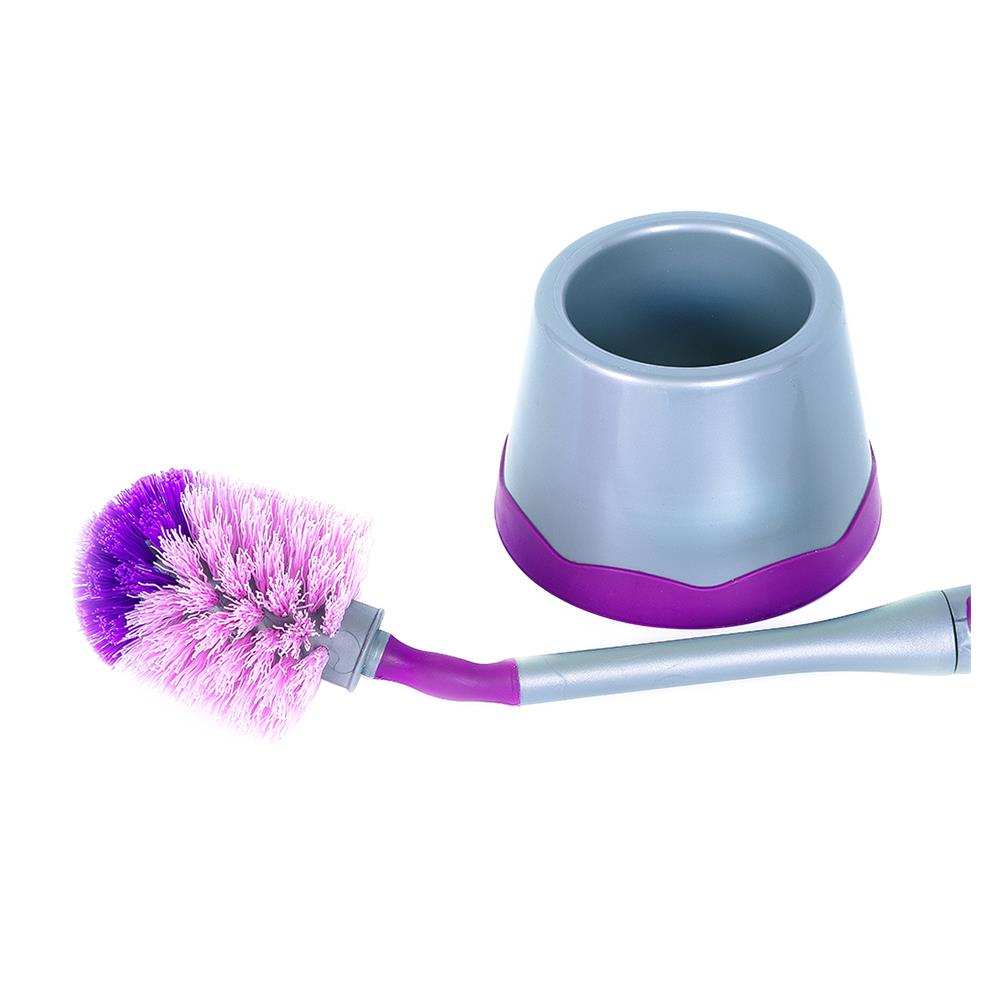 แปรงไนลอนล้างสุขภัณฑ์พร้อมฐาน BE WISH 360 องศา สีม่วง