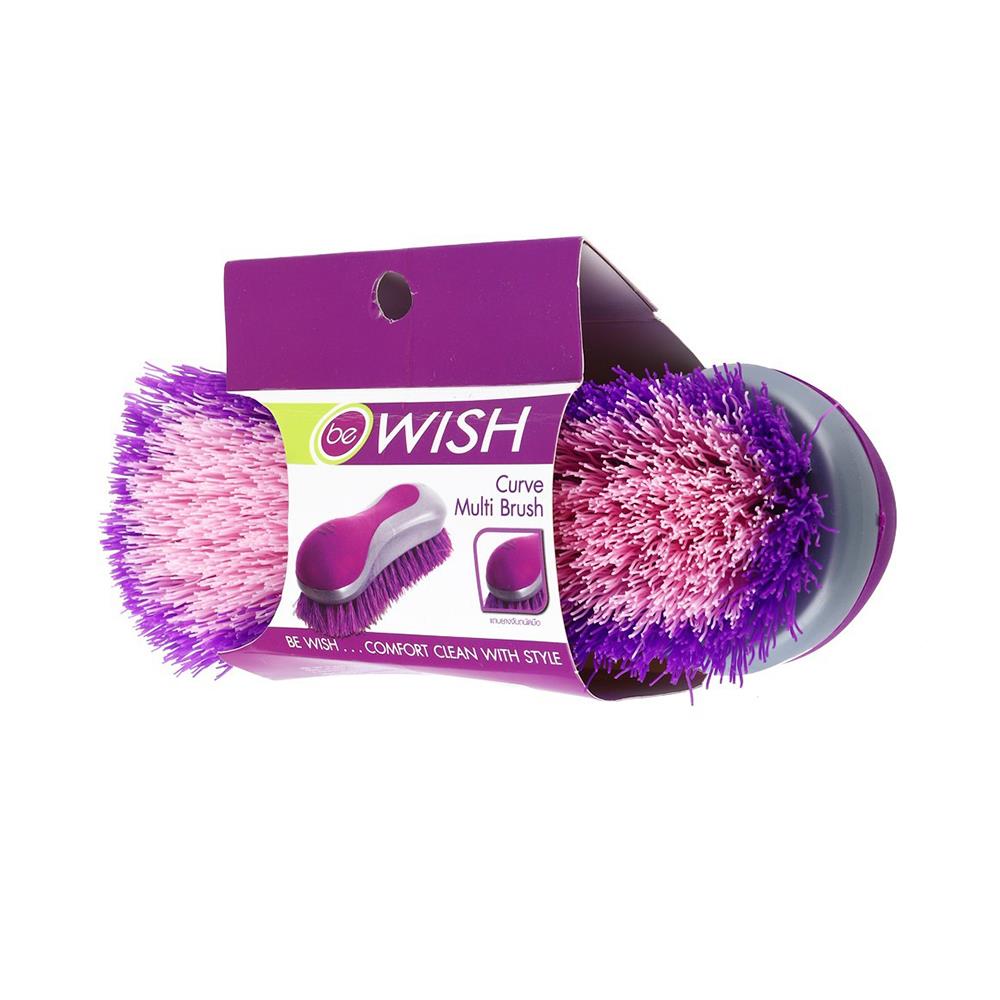 แปรงไนลอนขัดพื้น/ผนัง BE WISH CURVE สีม่วง