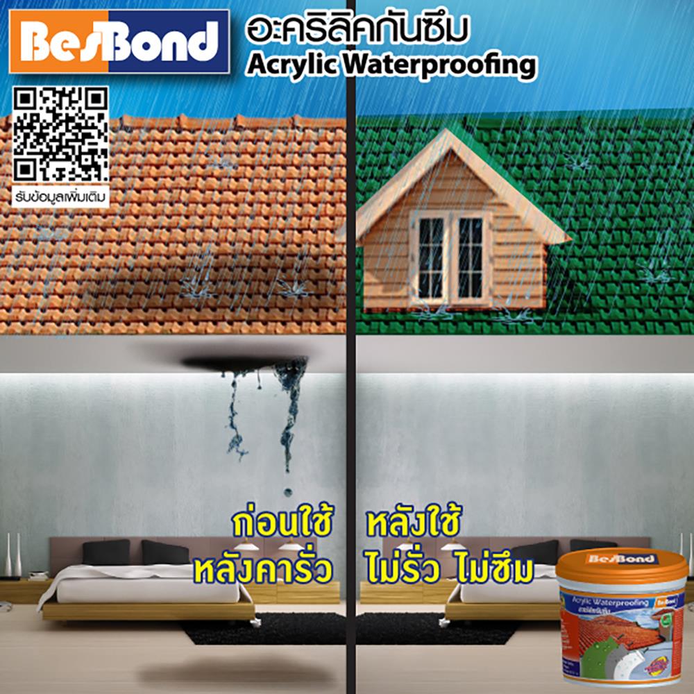 อะคริลิกกันซึม BESBOND 4 กก. สีเทา
