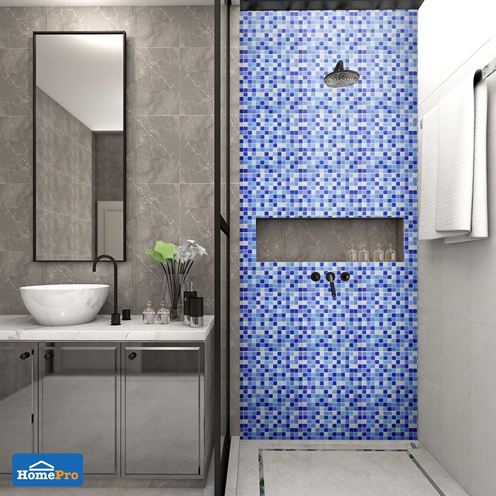 โมเสคแก้ว 30x30x0.40 ซม. TARA คละลายบลูสกาย