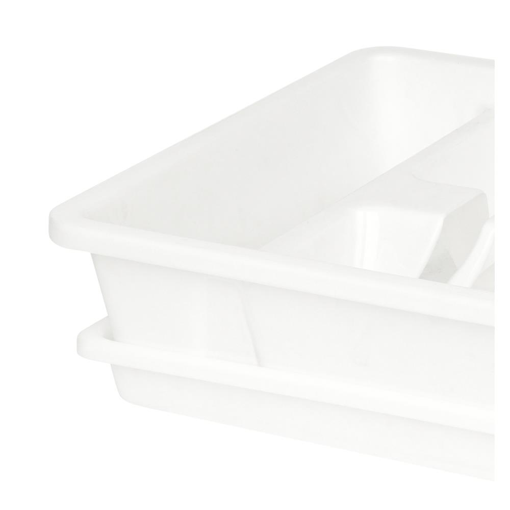 ชั้นคว่ำจานพลาสติก พร้อมถาดรอง G-WARE 267 สีขาว