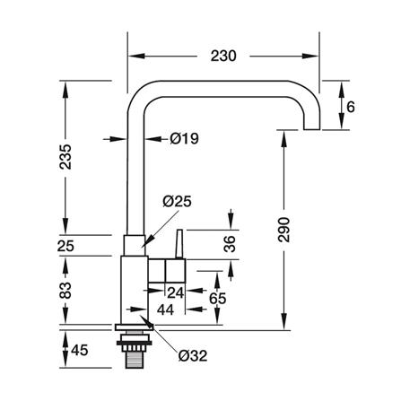 ก๊อกซิงค์เดี่ยวเคาน์เตอร์ HAFELE 485.61.004 สีโครม_1