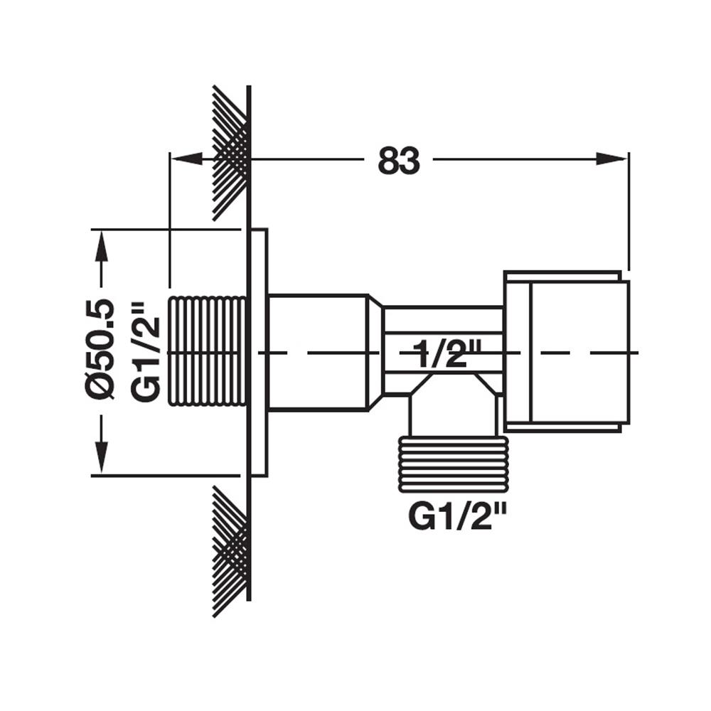 สต๊อปวาล์ว 1 ทาง HAFELE 495.61.250 สีโครม
