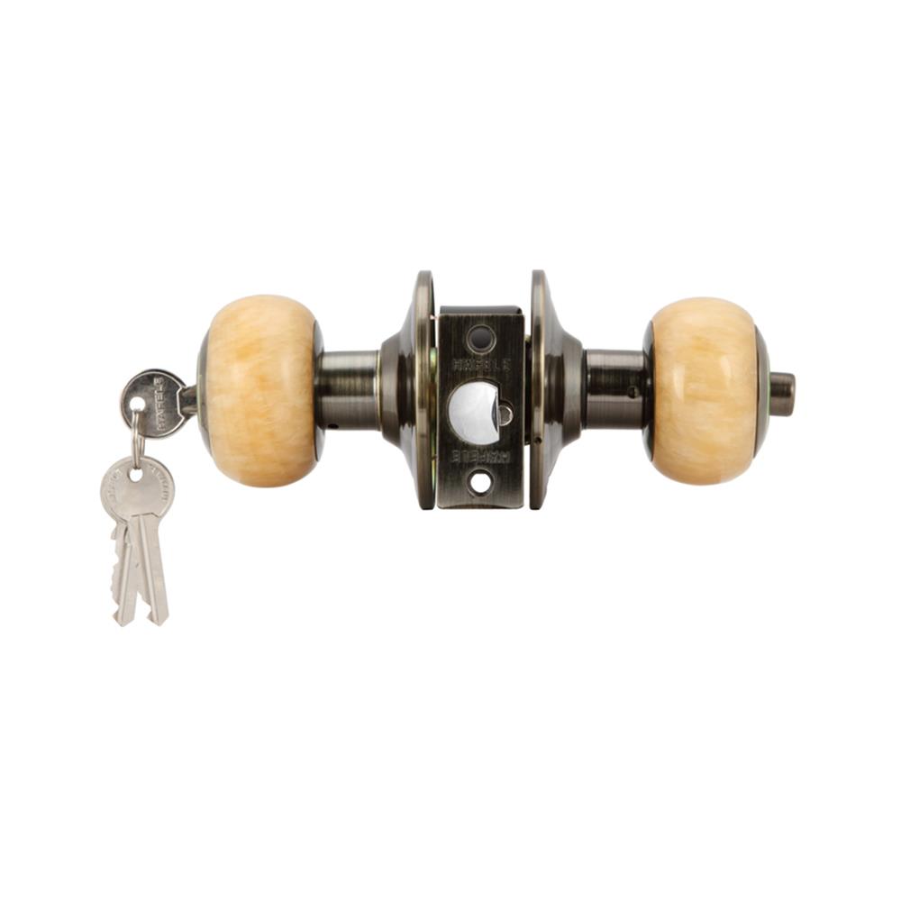 ลูกบิดทั่วไป หัวจัน HAFELE 489.93.613 สีหินอ่อนเหลือง/ทองเหลืองรมดำ