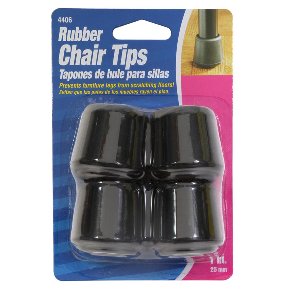 ยางรองขาเก้าอี้กลม SOFT TOUCH 1 นิ้ว 4 ชิ้น สีดำ