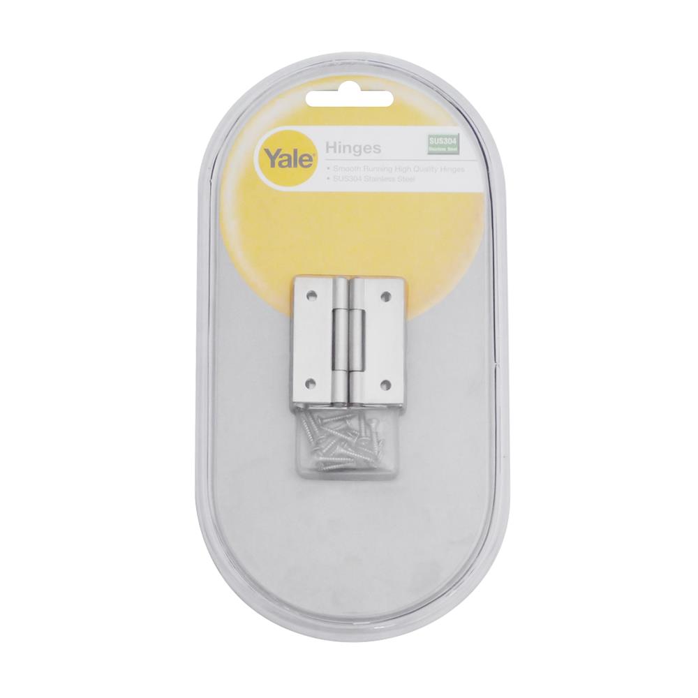 บานพับ 2X2 นิ้ว X 1 มม. YALE SL20 สีสเตนเลส (แพ็ก 4 ชิ้น)