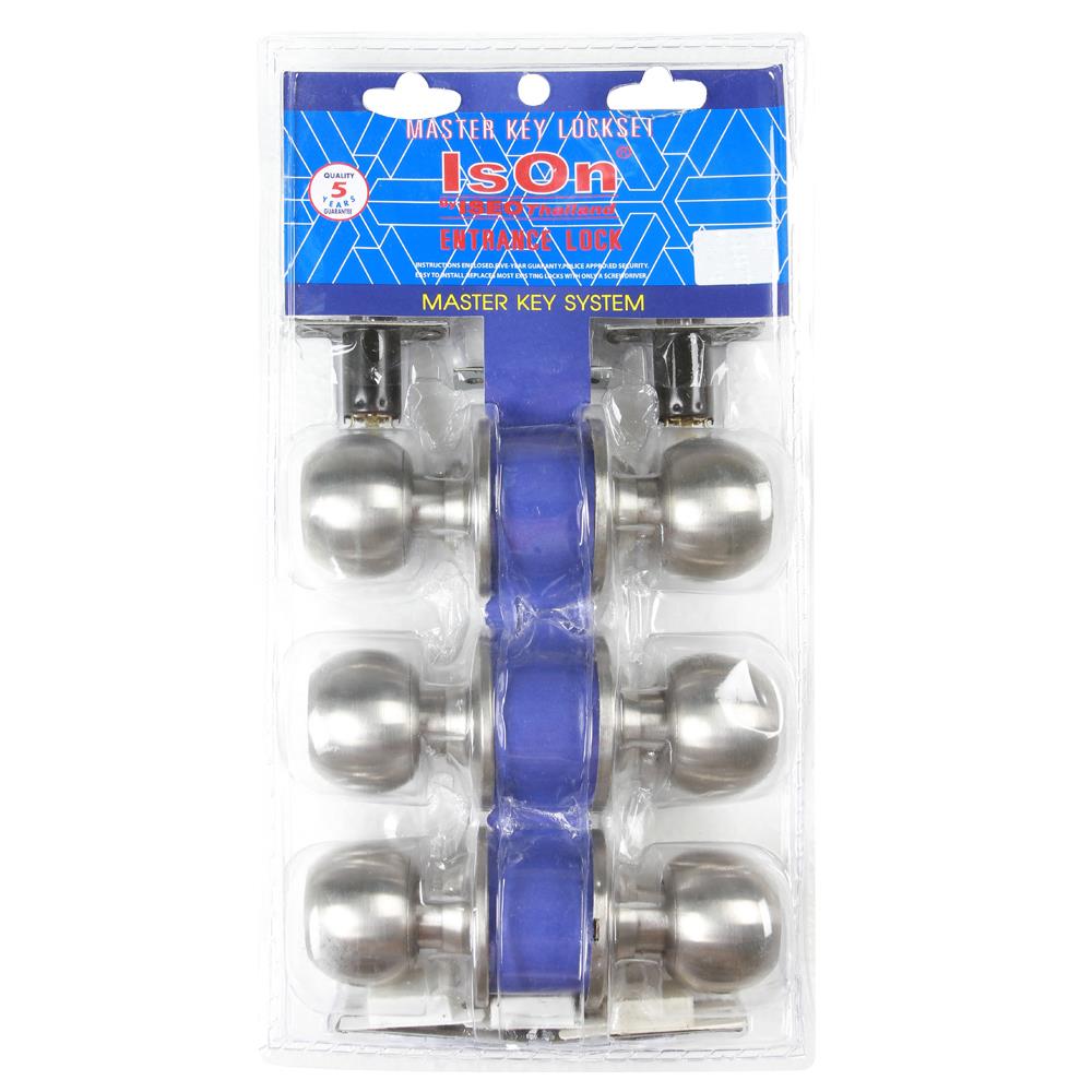 ลูกบิดประตู หัวกลม ISON MK 8012 SS สีสเตนเลส (แพ็ก 3 ชิ้น)