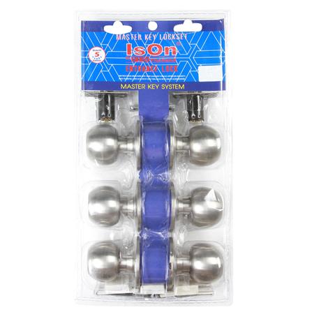 ลูกบิดประตู หัวกลม ISON MK 8012 SS สีสเตนเลส (แพ็ก 3 ชิ้น)_0