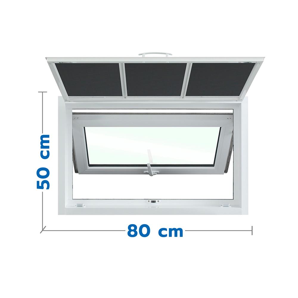 หน้าต่างบานกระทุ้ง อะลูมิเนียม มุ้ง LYNN X-SERIES 80x50 ซม. สีขาว