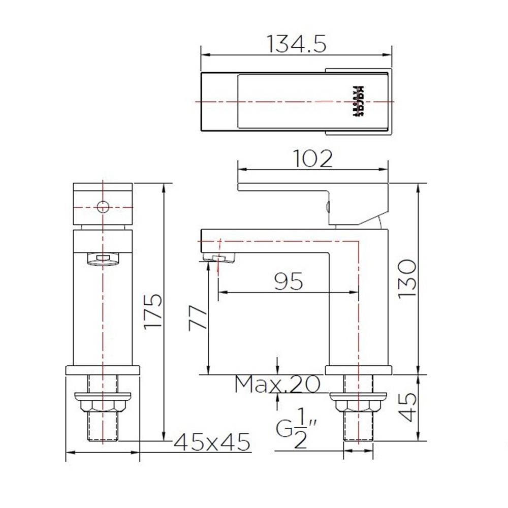 ก๊อกอ่างล้างหน้าเดี่ยว KARAT KF-25-610-50 สีโครม