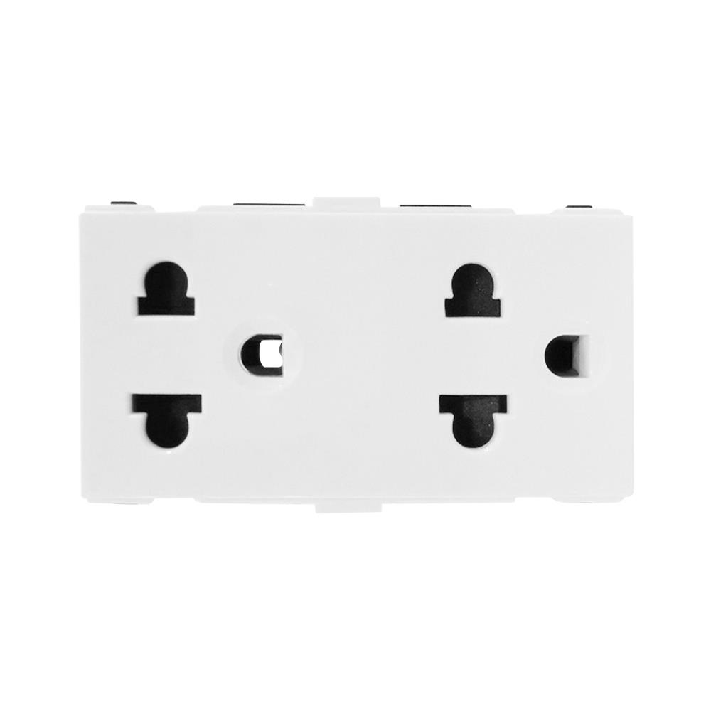 เต้ารับคู่ 3 ขา มีม่านนิรภัย SCHNEIDER F1426UEST2M สีขาว