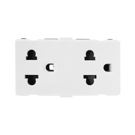 เต้ารับคู่ 3 ขา มีม่านนิรภัย SCHNEIDER F1426UEST2M สีขาว