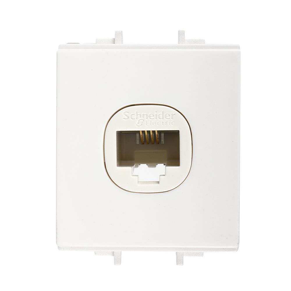 เต้ารับโทรศัพท์ SCHNEIDER 6P/6C F50RJ4M สีขาว