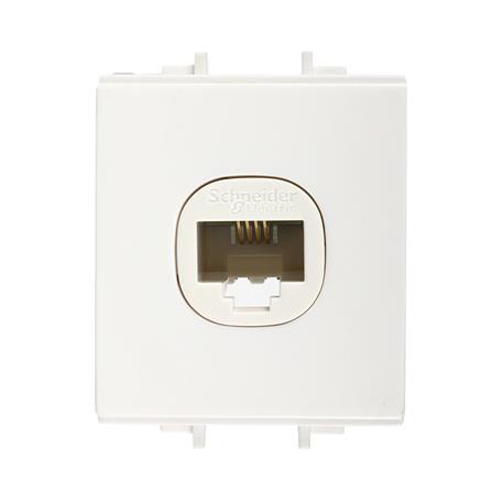 เต้ารับโทรศัพท์ SCHNEIDER 6P/6C F50RJ4M สีขาว