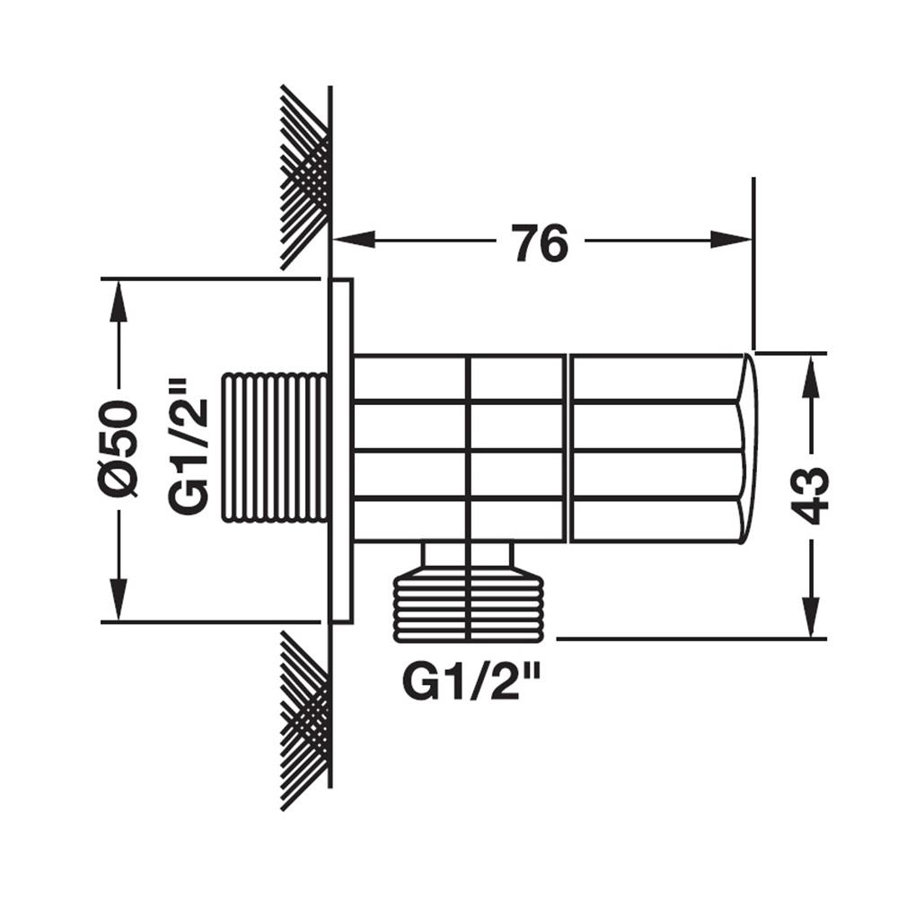 สต๊อปวาล์ว 1 ทาง HAFELE 495.61.248 สีโครม