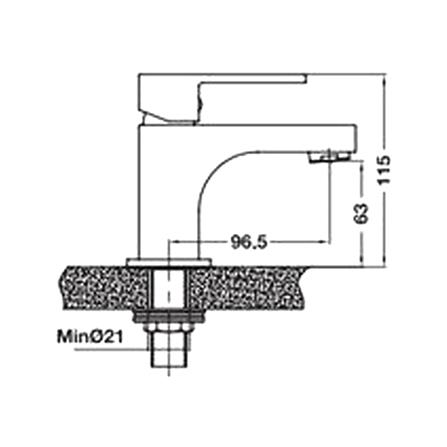 ก๊อกอ่างล้างหน้าเดี่ยว HAFELE 495.61.151_1