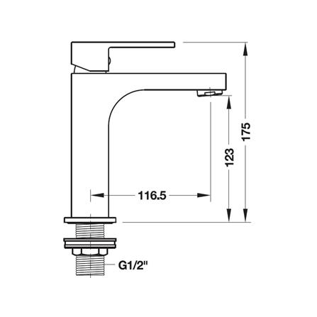 ก๊อกอ่างล้างหน้าเดี่ยว HAFELE 495.61.152 สีโครม_1