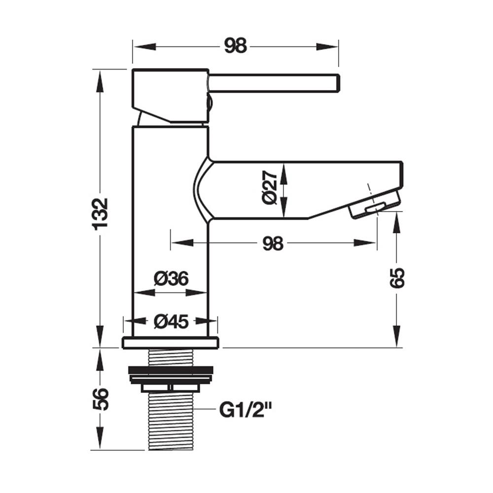 ก๊อกอ่างล้างหน้าเดี่ยว HAFELE 495.61.156 สีโครม