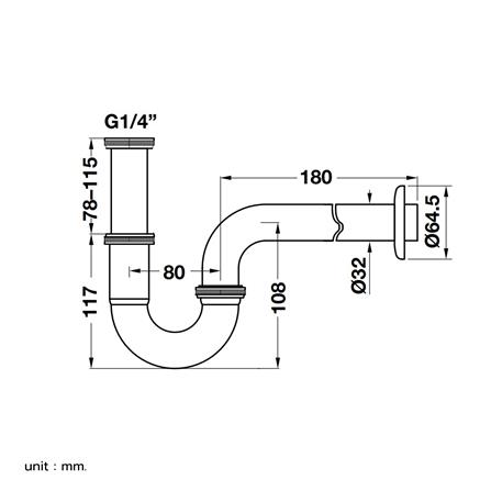 ท่อน้ำทิ้งอ่างล้างหน้าพีแทรป HAFELE 495.61.240 18 ซม._1
