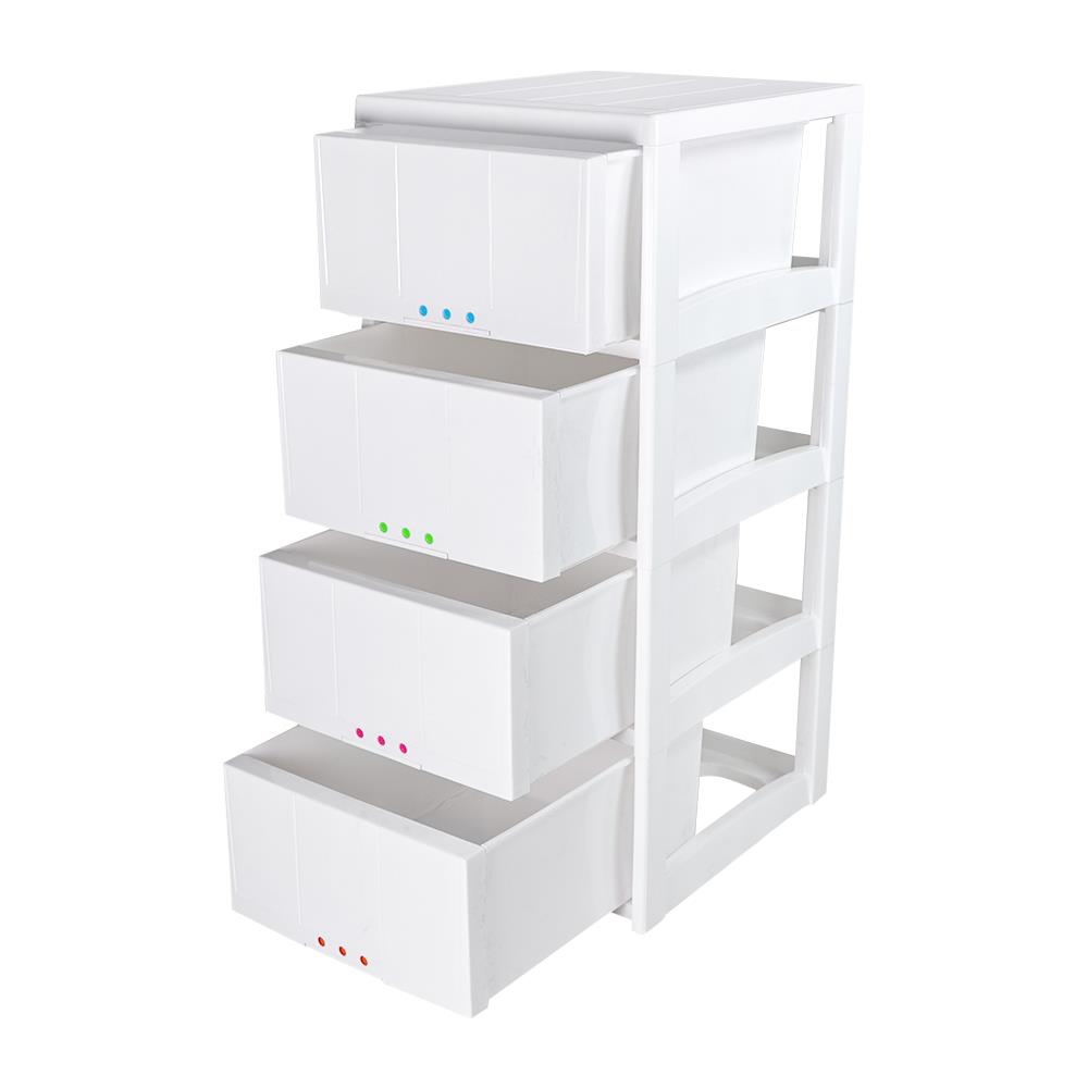 4 DRAWER STACKO 3DOT 40X45X91CM WHITE