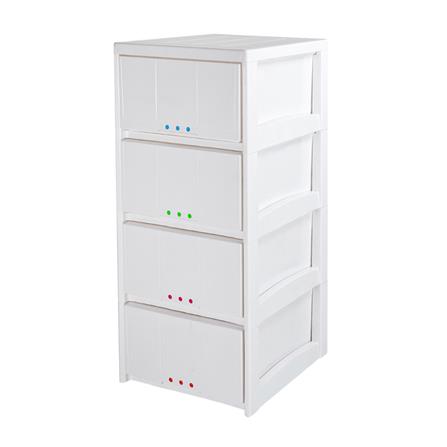 4 DRAWER STACKO 3DOT 40X45X91CM WHITE_0