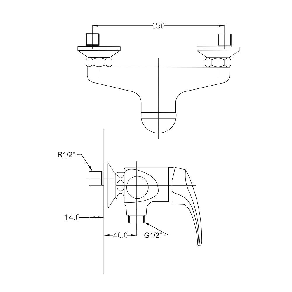 ก๊อกผสมยืนอาบ HANG BS-424