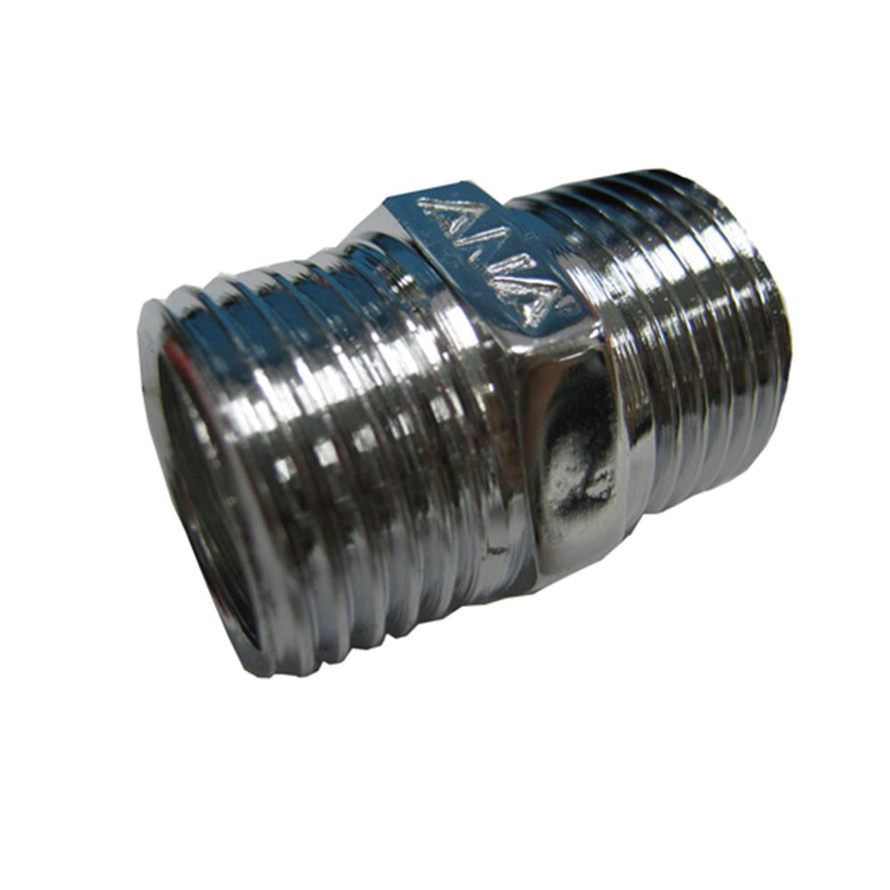 นิปเปิ้ลทองเหลือง ชุบโครม เกลียวนอก ANA 1/2 นิ้ว