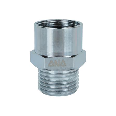 ข้อต่อตรงหกเหลี่ยมทองเหลือง เกลียวนอก/ใน ANA 1/2 นิ้ว สีโครม_1