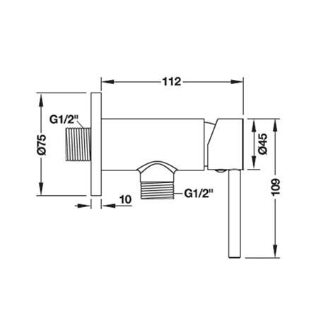 วาล์วฝักบัว 1 ทาง HAFELE 495.61.061 สีโครม_1