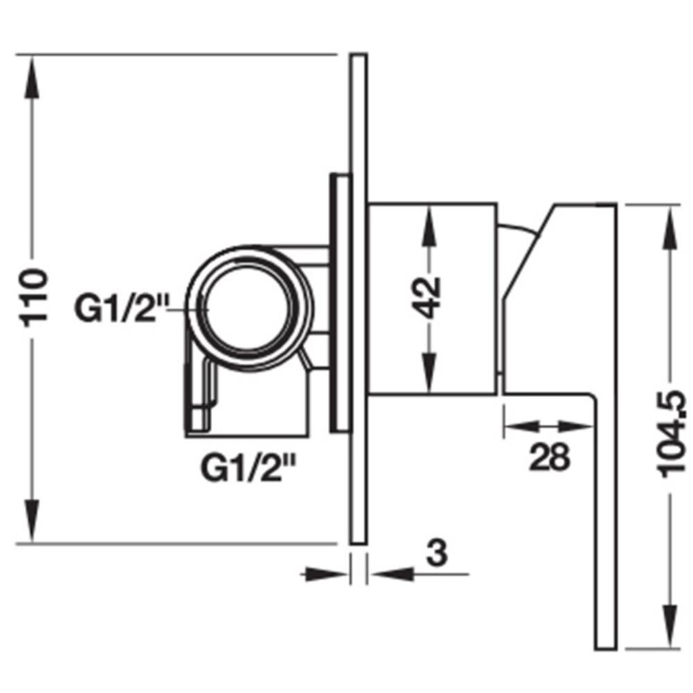 วาล์วฝังกำแพงผสม HAFELE 495.61.056