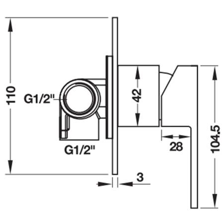 วาล์วฝังกำแพงผสม HAFELE 495.61.056_1
