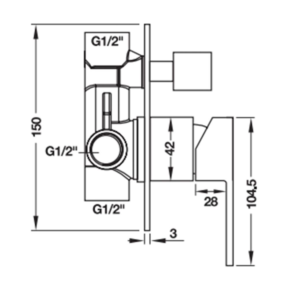 วาล์วฝังกำแพงผสม HAFELE 495.61.057