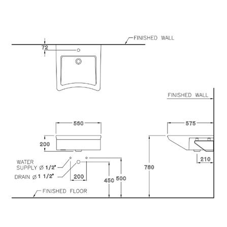 อ่างล้างหน้าแขวน COTTO SC00537 สีขาว_1