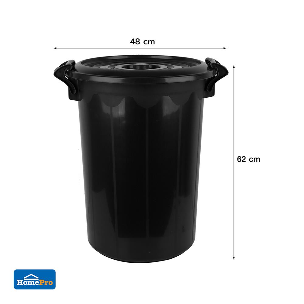 ถังน้ำกลมพร้อมฝา ACCO 66 ลิตร สีดำ