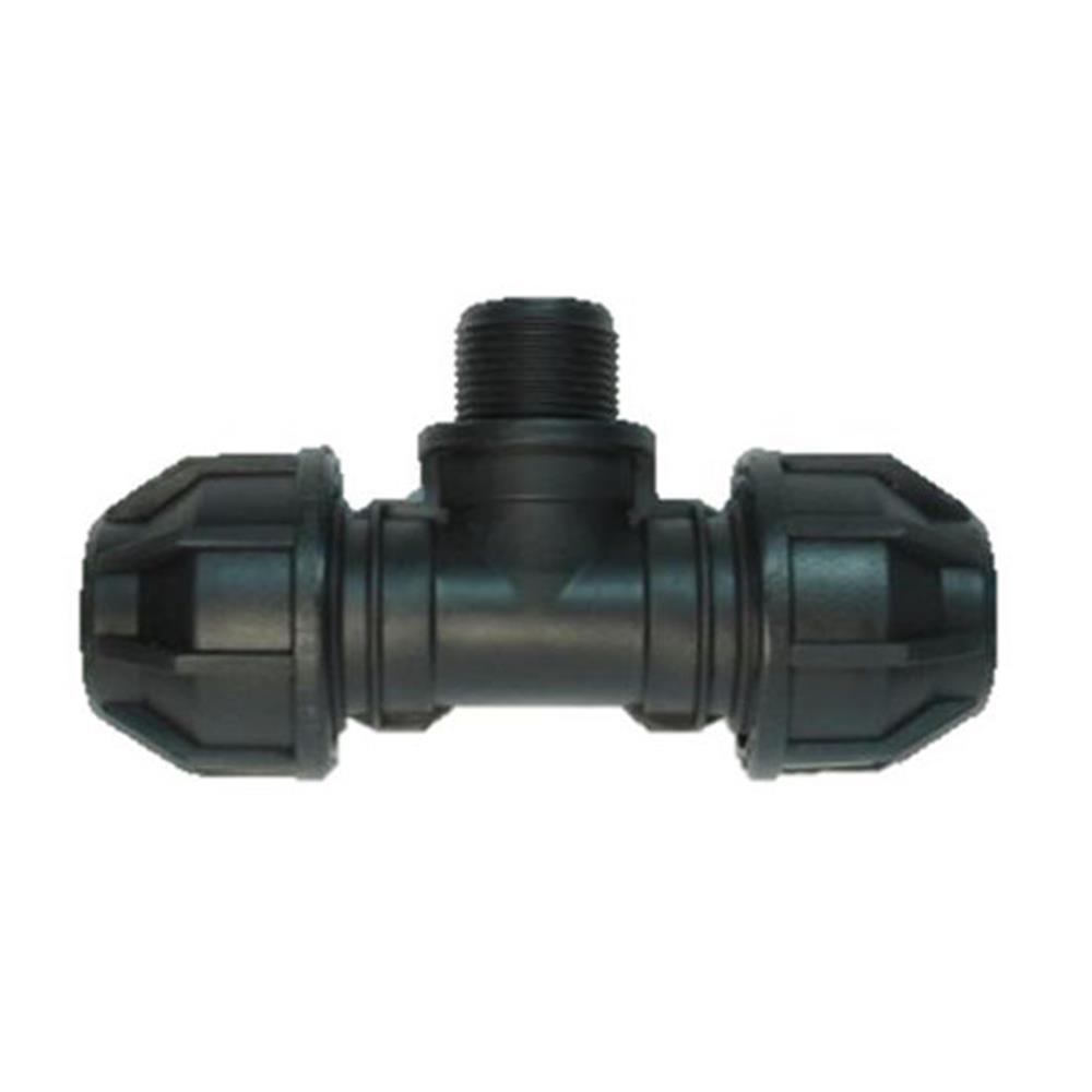 ข้อต่อสามทางสวมล็อก PE เกลียวนอก KANYA 1/2 นิ้ว X 20 มม.